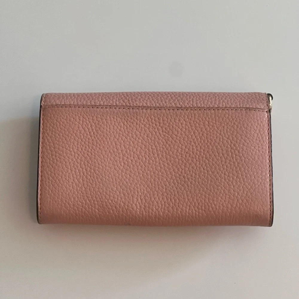Kate Spade Pebble Leather Wallet in Rose